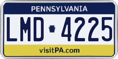 PA license plate LMD4225