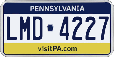 PA license plate LMD4227