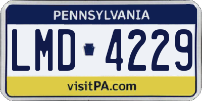 PA license plate LMD4229