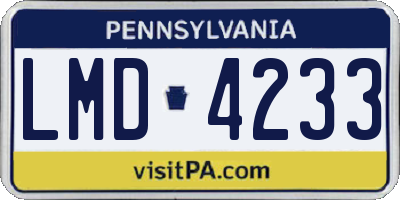 PA license plate LMD4233