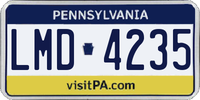 PA license plate LMD4235