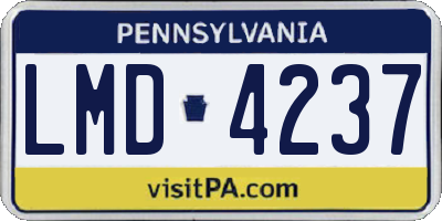 PA license plate LMD4237