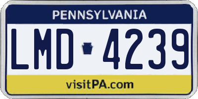 PA license plate LMD4239