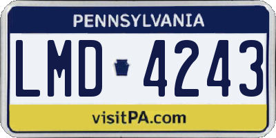 PA license plate LMD4243