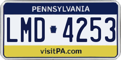 PA license plate LMD4253