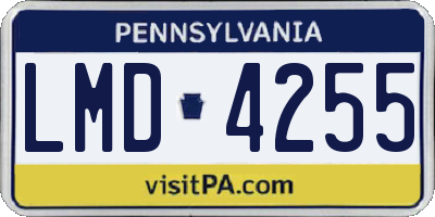 PA license plate LMD4255