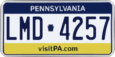 PA license plate LMD4257