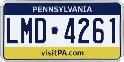 PA license plate LMD4261