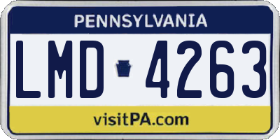 PA license plate LMD4263