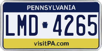 PA license plate LMD4265