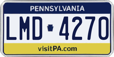 PA license plate LMD4270