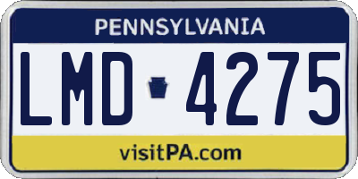 PA license plate LMD4275