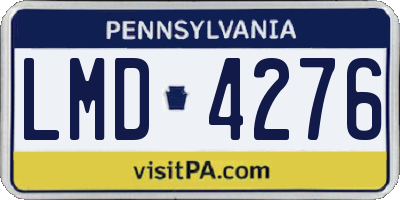 PA license plate LMD4276
