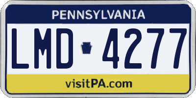PA license plate LMD4277
