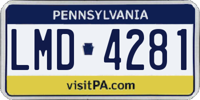 PA license plate LMD4281