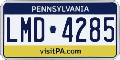 PA license plate LMD4285