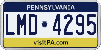 PA license plate LMD4295