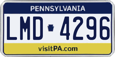 PA license plate LMD4296