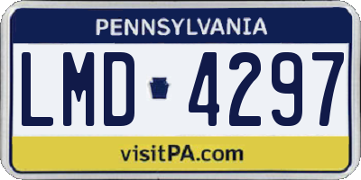 PA license plate LMD4297