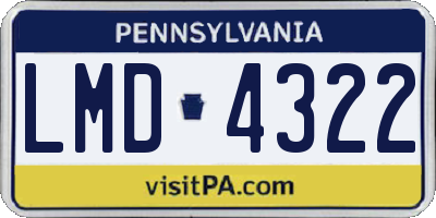 PA license plate LMD4322