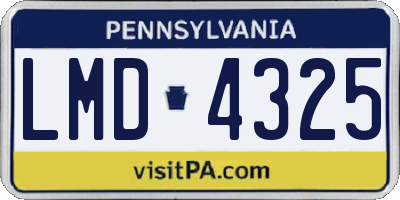PA license plate LMD4325