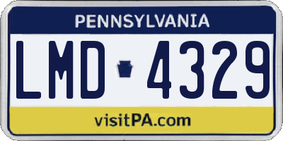 PA license plate LMD4329