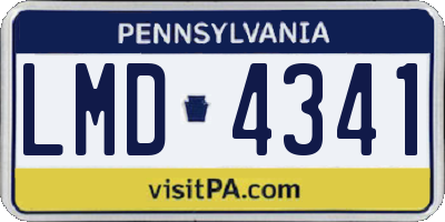 PA license plate LMD4341