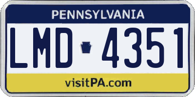 PA license plate LMD4351