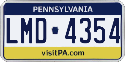 PA license plate LMD4354