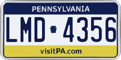 PA license plate LMD4356