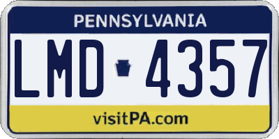 PA license plate LMD4357
