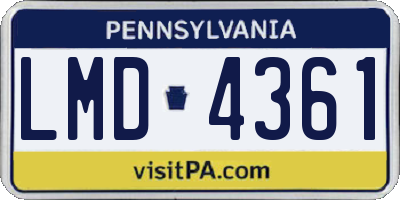 PA license plate LMD4361