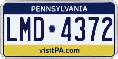 PA license plate LMD4372