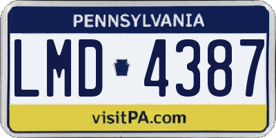 PA license plate LMD4387