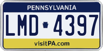 PA license plate LMD4397