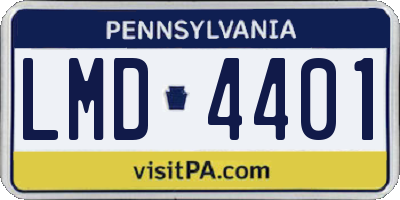 PA license plate LMD4401
