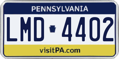 PA license plate LMD4402
