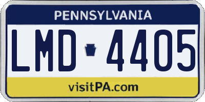 PA license plate LMD4405