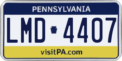 PA license plate LMD4407