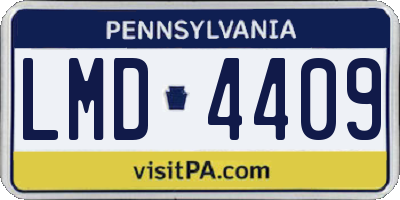 PA license plate LMD4409