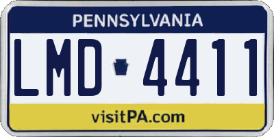 PA license plate LMD4411