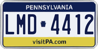 PA license plate LMD4412