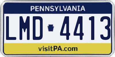 PA license plate LMD4413