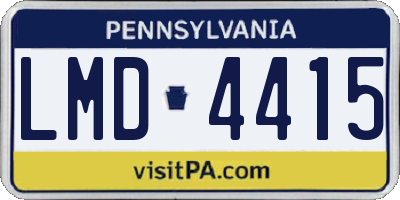 PA license plate LMD4415