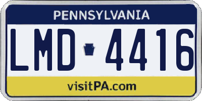 PA license plate LMD4416