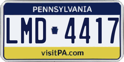 PA license plate LMD4417