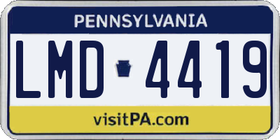 PA license plate LMD4419