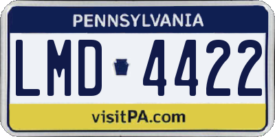 PA license plate LMD4422