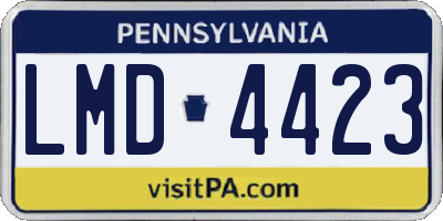 PA license plate LMD4423