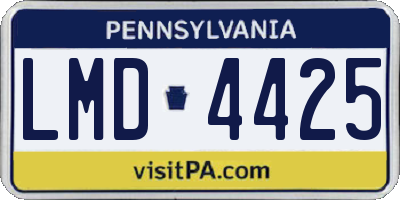 PA license plate LMD4425